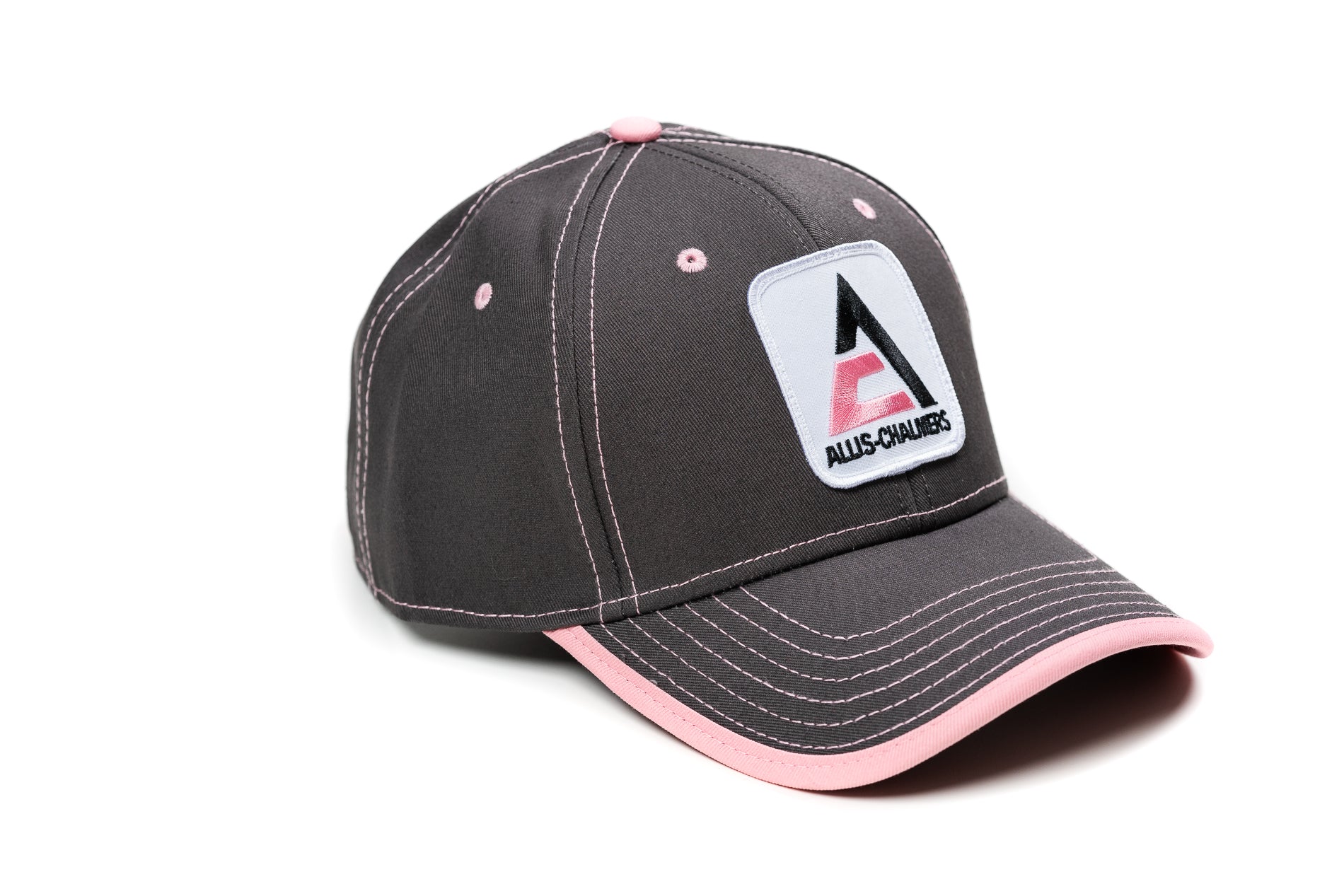 Ladies' Allis Chalmers Logo Hat, Gray and Pink