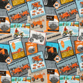 Allis Chalmers Literature Print Fabric, gray