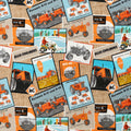 Allis Chalmers Literature Print Fabric, tan