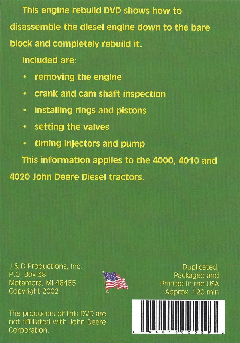 John Deere 4010, 4020 Diesel Engine Rebuild
