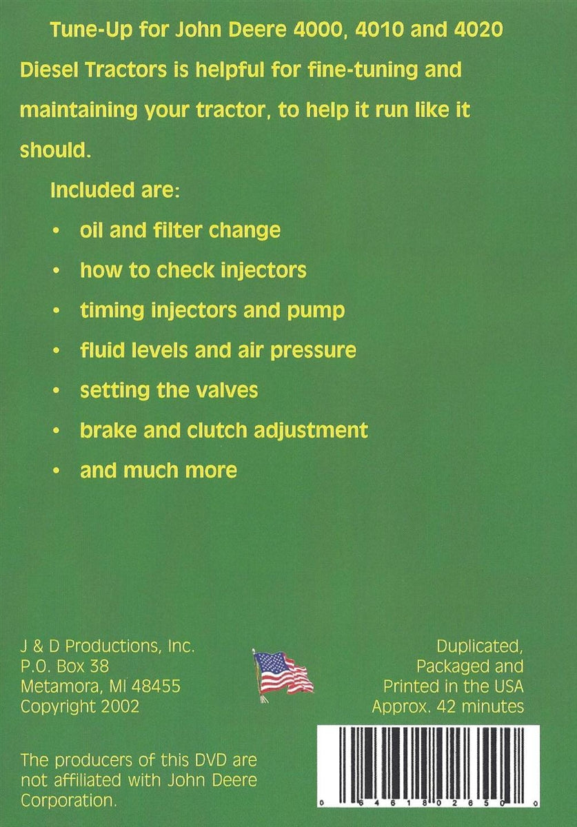 John Deere 4010, 4020 Diesel Tune Up