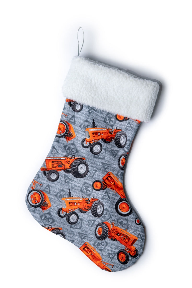 Allis-Chalmers Christmas Stocking, Gray with watermark logos