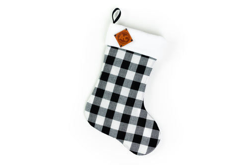 Allis Chalmers Christmas Stocking, Plaid with Vintage Leather Emblem