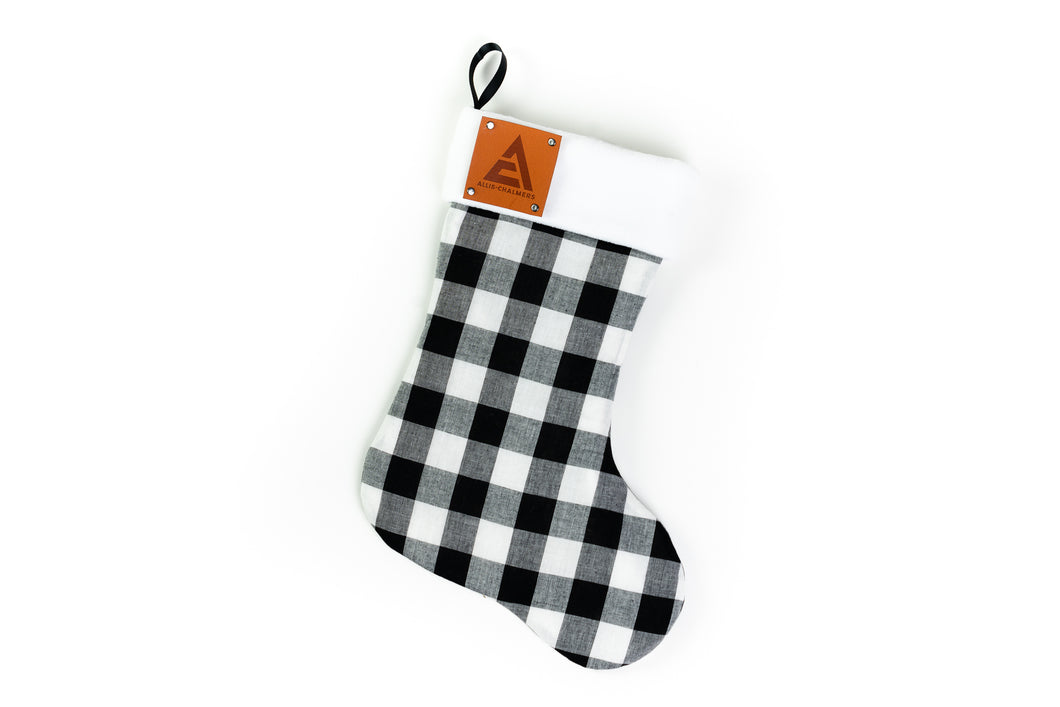 Allis Chalmers Christmas Stocking, Plaid with Leather Emblem