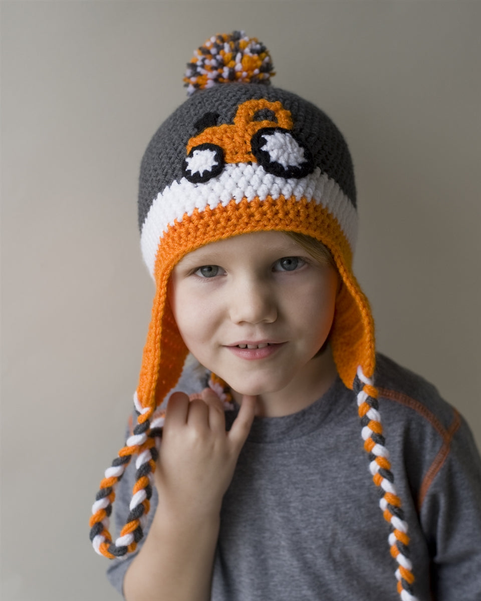 Orange Tractor Kids' Winter Hat