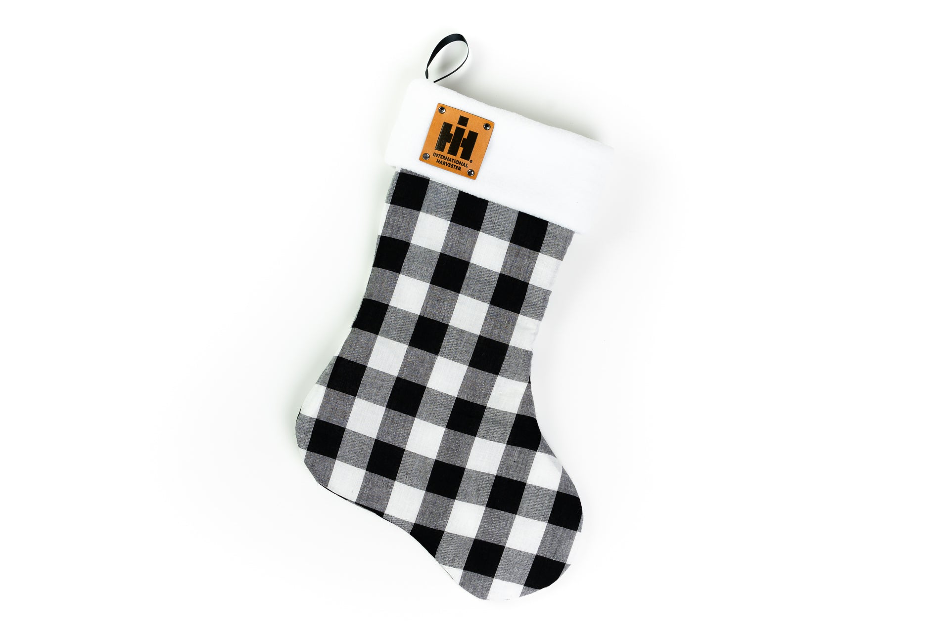 International Harvester Logo Christmas Stocking, Plaid