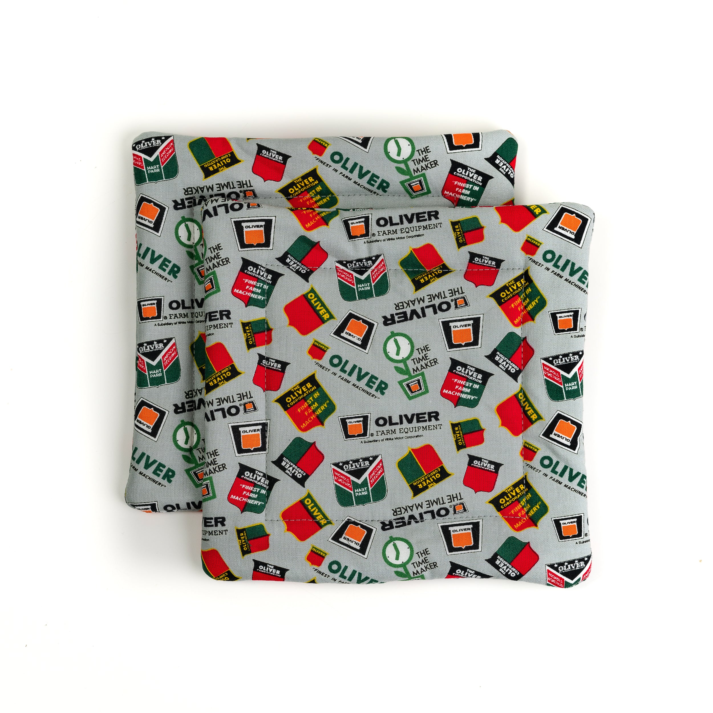 Set of Two Oliver Logo Pot Holders, Gray