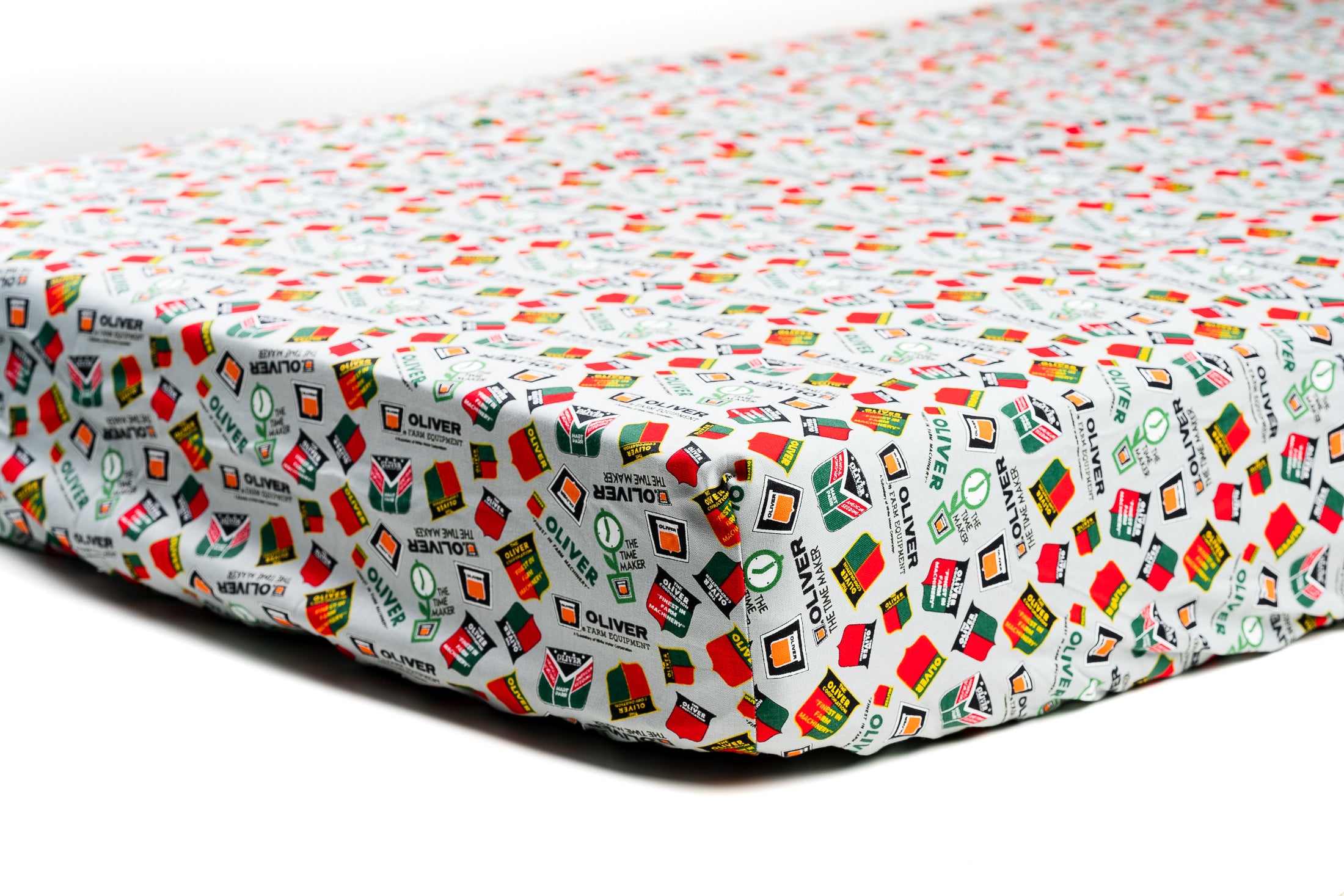 Oliver Tractor Logo Crib Sheet, Gray