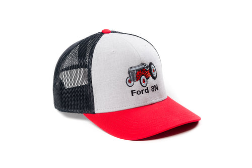 Ford 8N Tractor Hat, Gray and Red