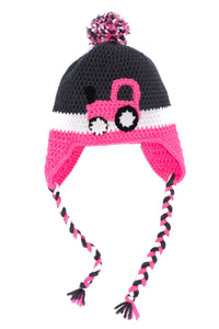 Pink Tractor Kids' Winter Hat