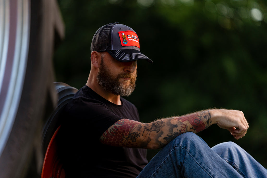 Case Eagle Logo Hat, Gray/Black Mesh