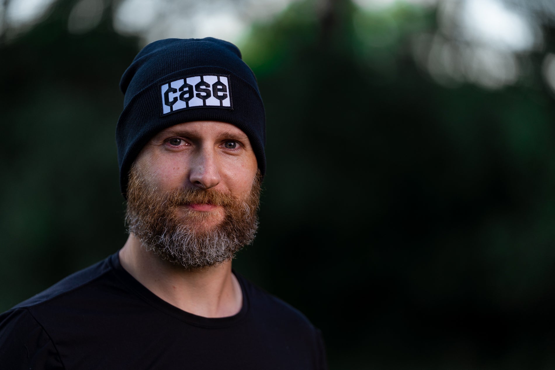 Case Tire Tread Logo Hat, Knit, Black