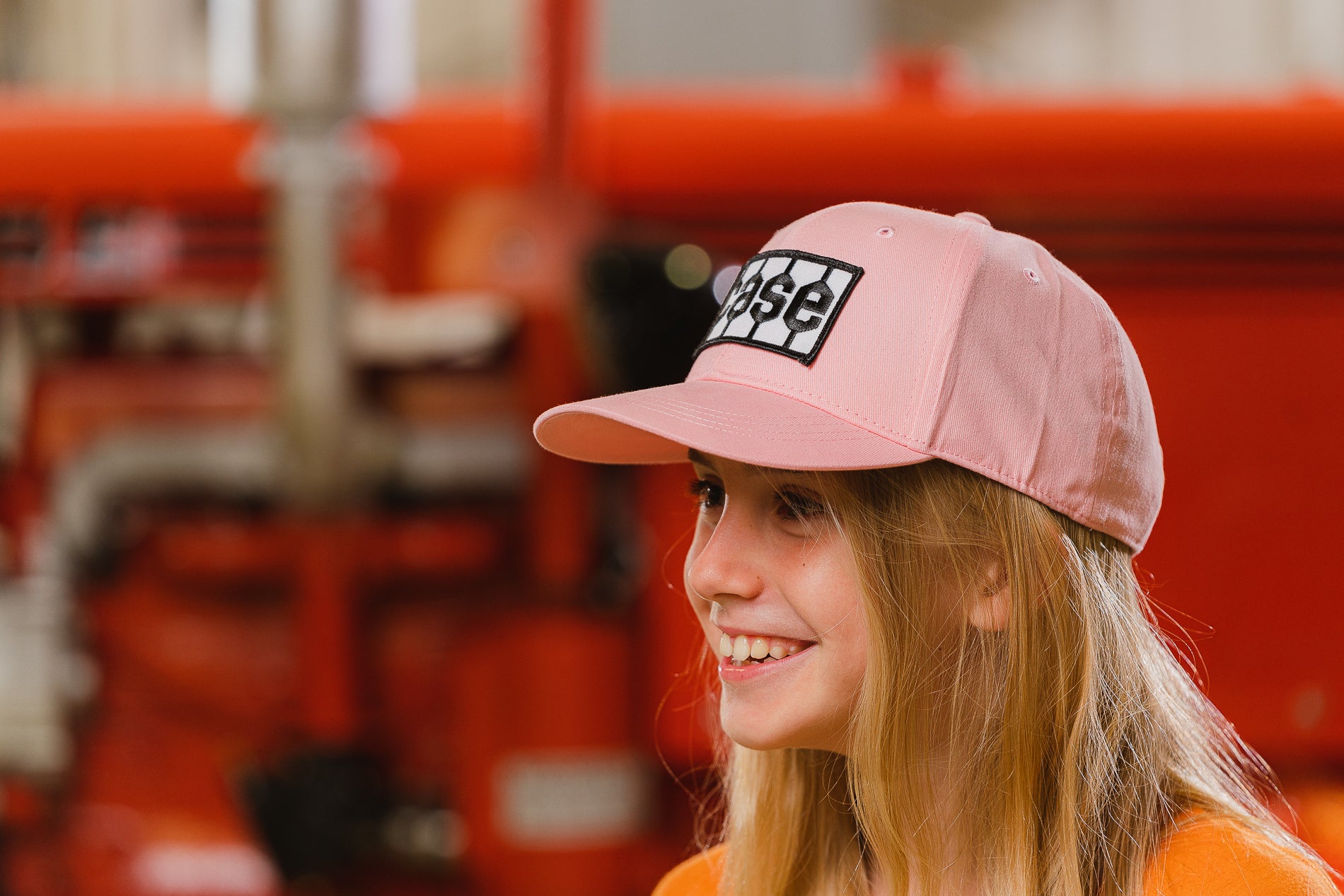 Case Tire Tread Logo Hat, Adult or Youth Size, Solid Pink