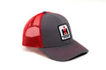IH Hat, Charcoal Gray with Red Mesh Back