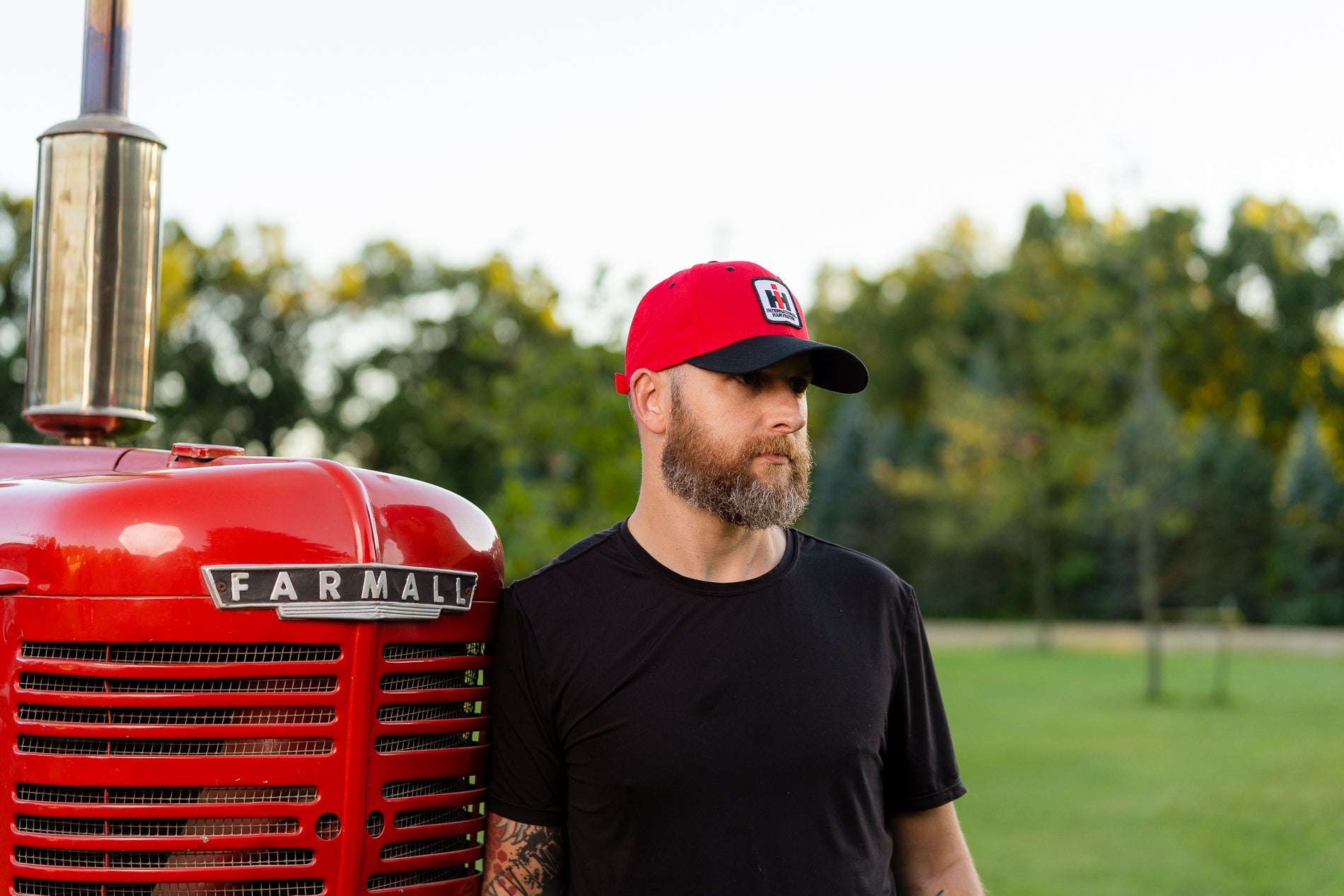 IH Hat, red and black