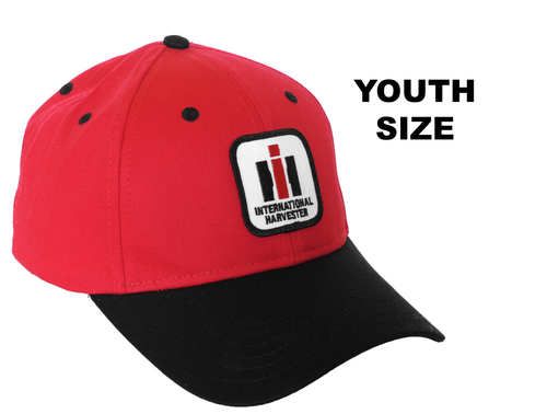 International Harvester Logo Hat, red and black, youth size