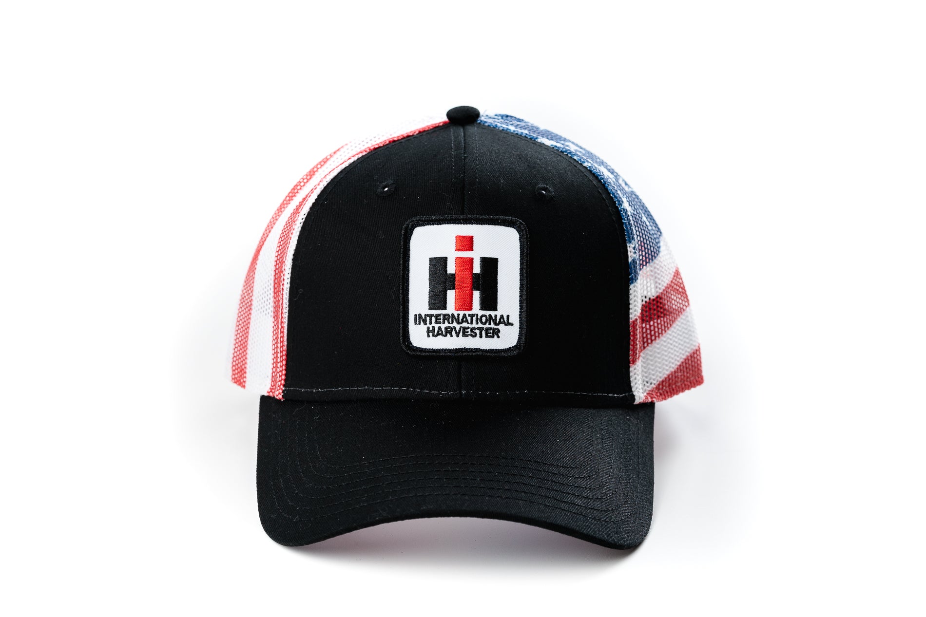 International Harvester IH Logo Hat, Flag Mesh Back