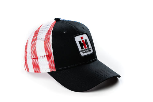 International Harvester IH Logo Hat, Flag Mesh Back