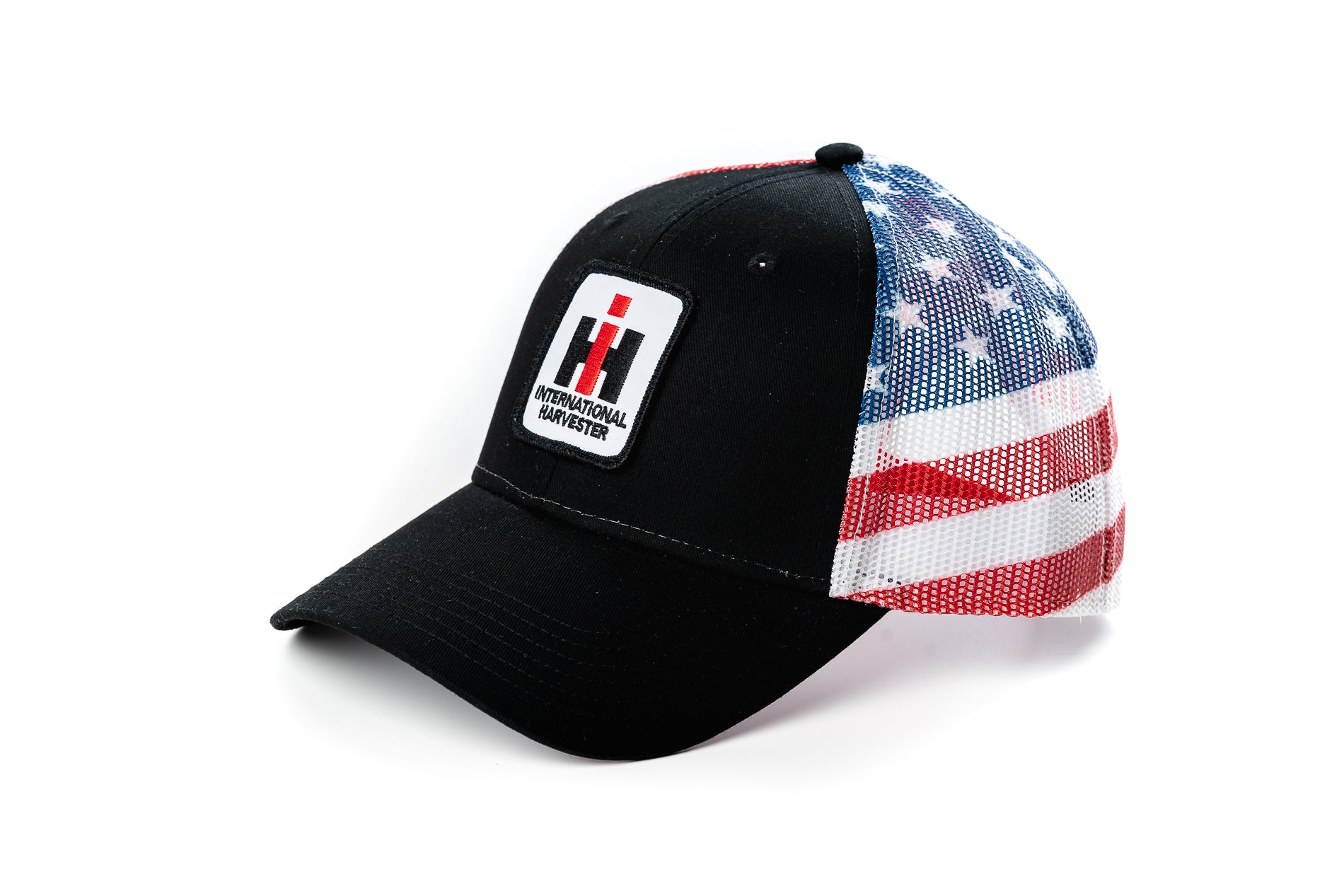 International Harvester IH Logo Hat, Flag Mesh Back