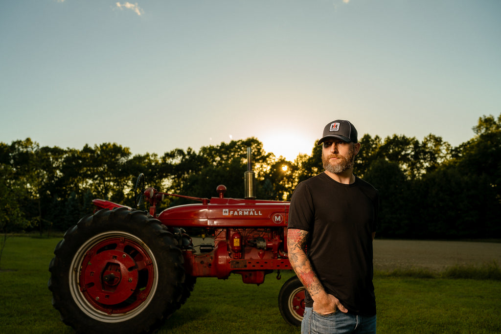 International Harvester Hat, Gray with Black Mesh Back