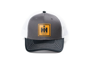 IH Leather Emblem Hat, Gray with White Mesh Back and Black Brim