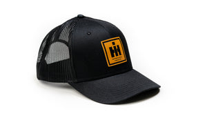 IH Leather Emblem Hat, Black Mesh