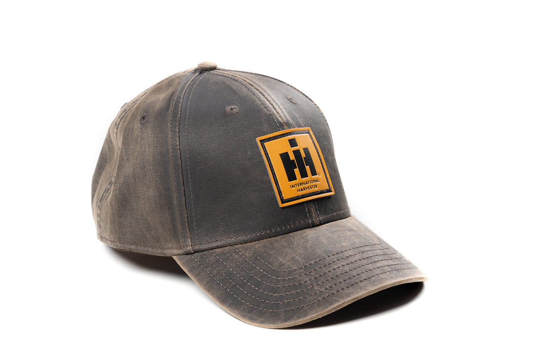 IH Leather Emblem Hat, Oil Distressed