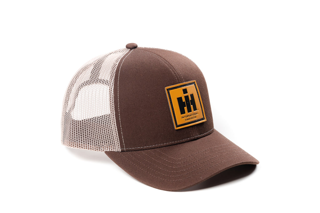 IH Leather Emblem Hat, Brown with Tan Mesh Back