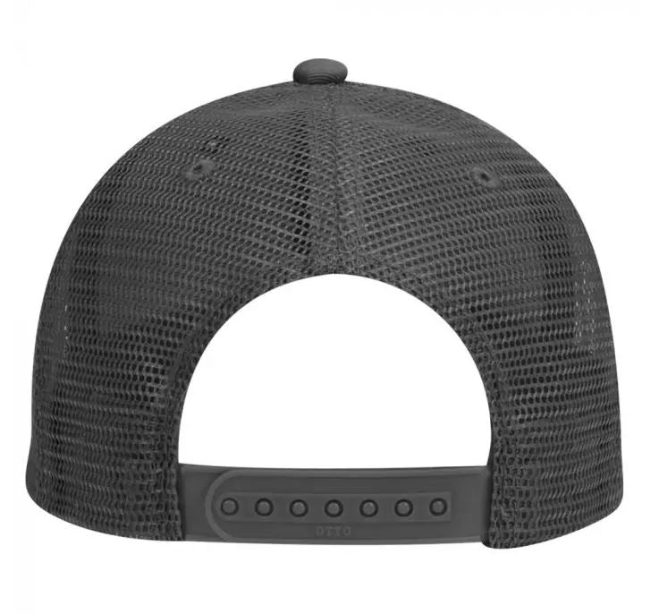 International Harvester IH Logo Hat, Leather Emblem, Gray Mesh, Choose Adult or Youth Size