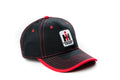International Harvester IH Logo Hat, Black with Red Accents and Trim