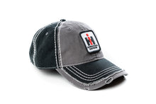 Load image into Gallery viewer, IH International Harvester Logo Hat, Black and Gray Distressed