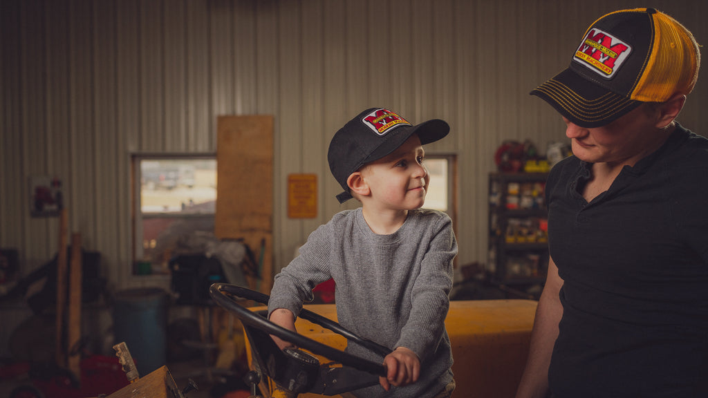 Minneapolis Moline Hat, black with gold mesh