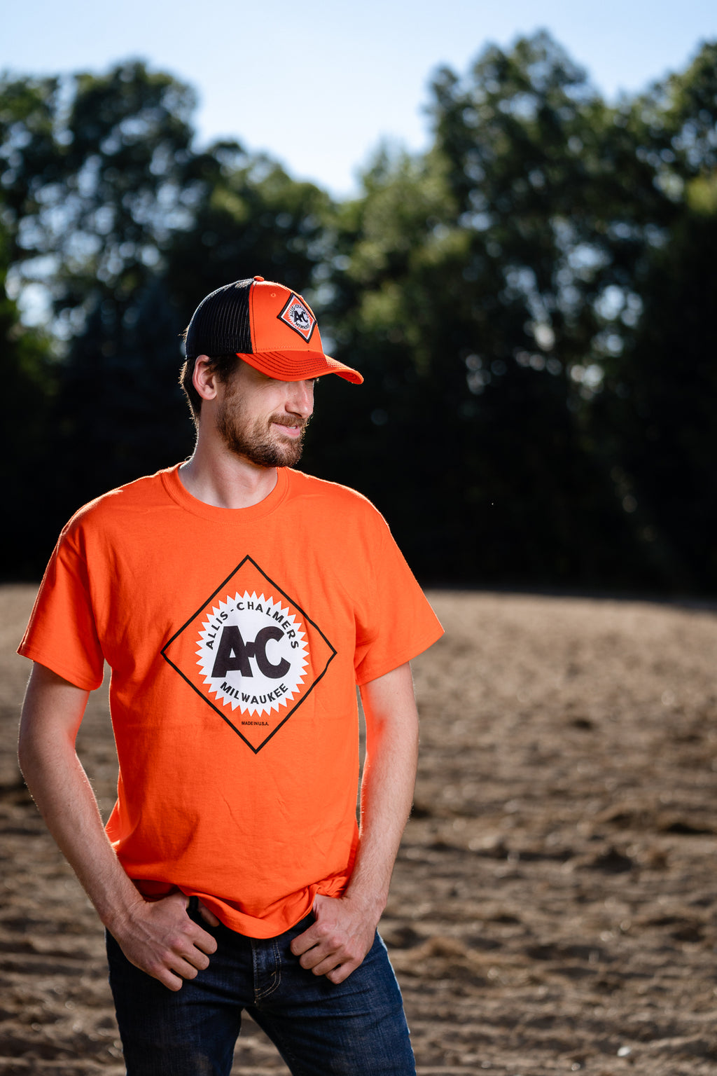 Vintage AC Hat, Orange/Black Mesh