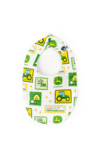 Load image into Gallery viewer, Baby Bib Displaying Farm Animals and John Deere Tractors