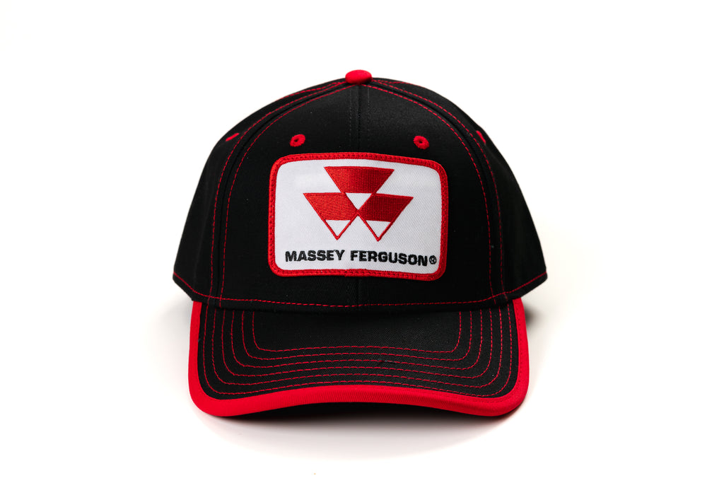 Massey Ferguson Logo Hat, Black with Red Accents