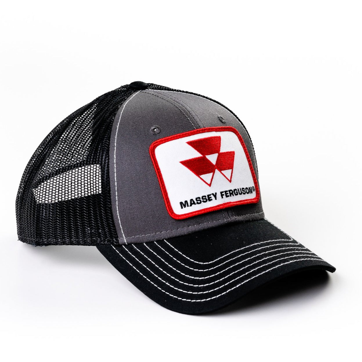 Massey Ferguson Hat, Gray with Black Mesh Back
