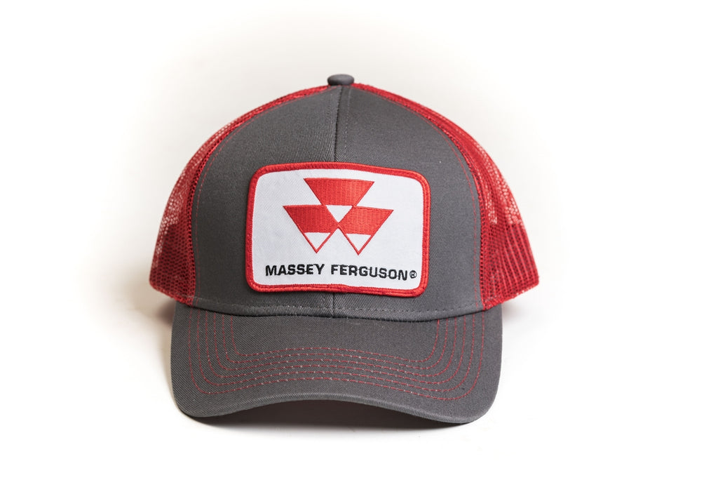 Massey Ferguson Hat, Gray with Red Mesh Back