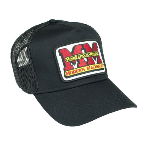 Minneapolis Moline Trucker Hat, Black Mesh