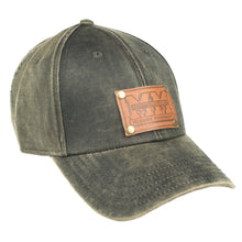 Load image into Gallery viewer, Minneapolis Moline Leather Emblem Hat, Oil Distressed