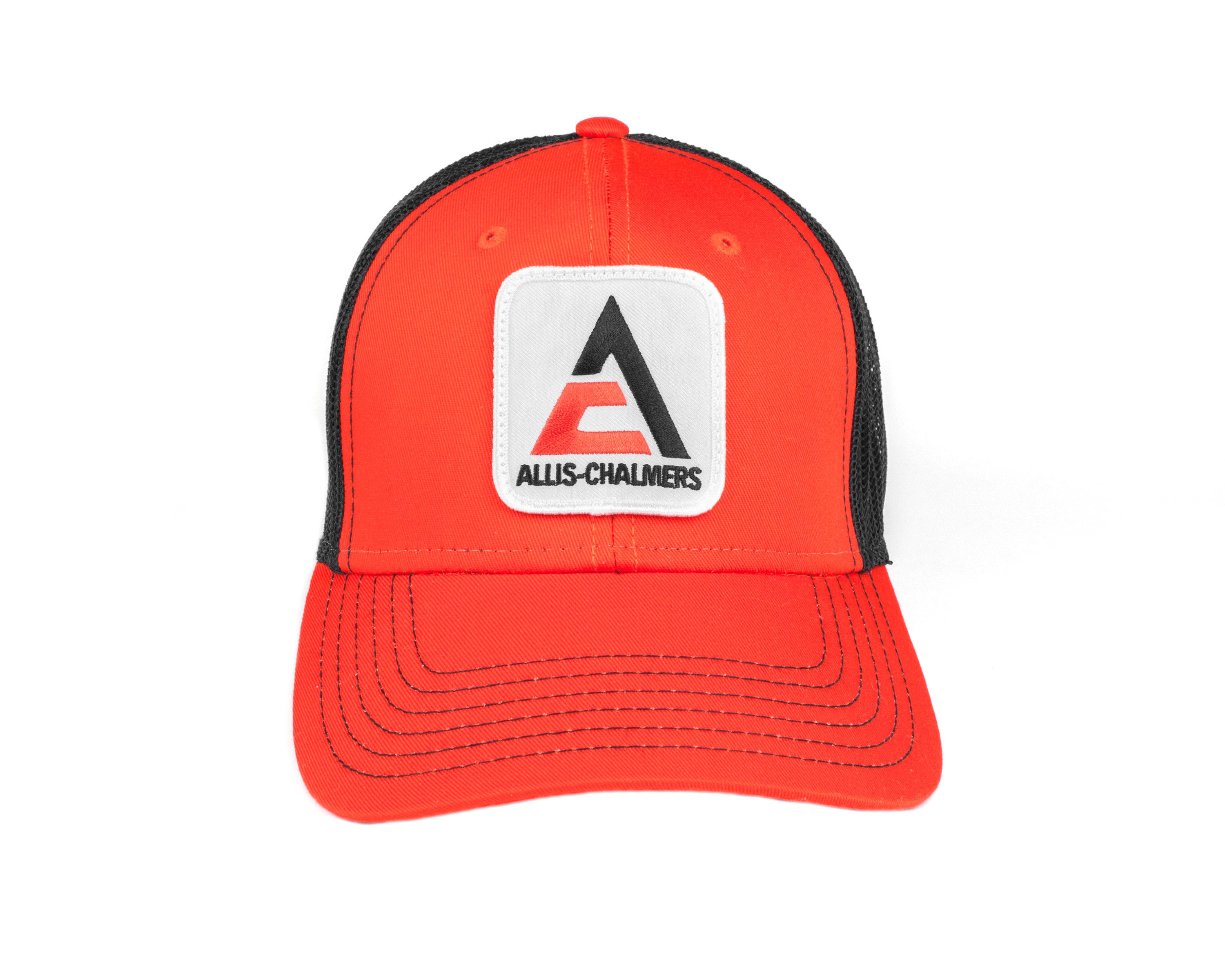 New Allis Chalmers Logo Hat, Orange/Black Mesh