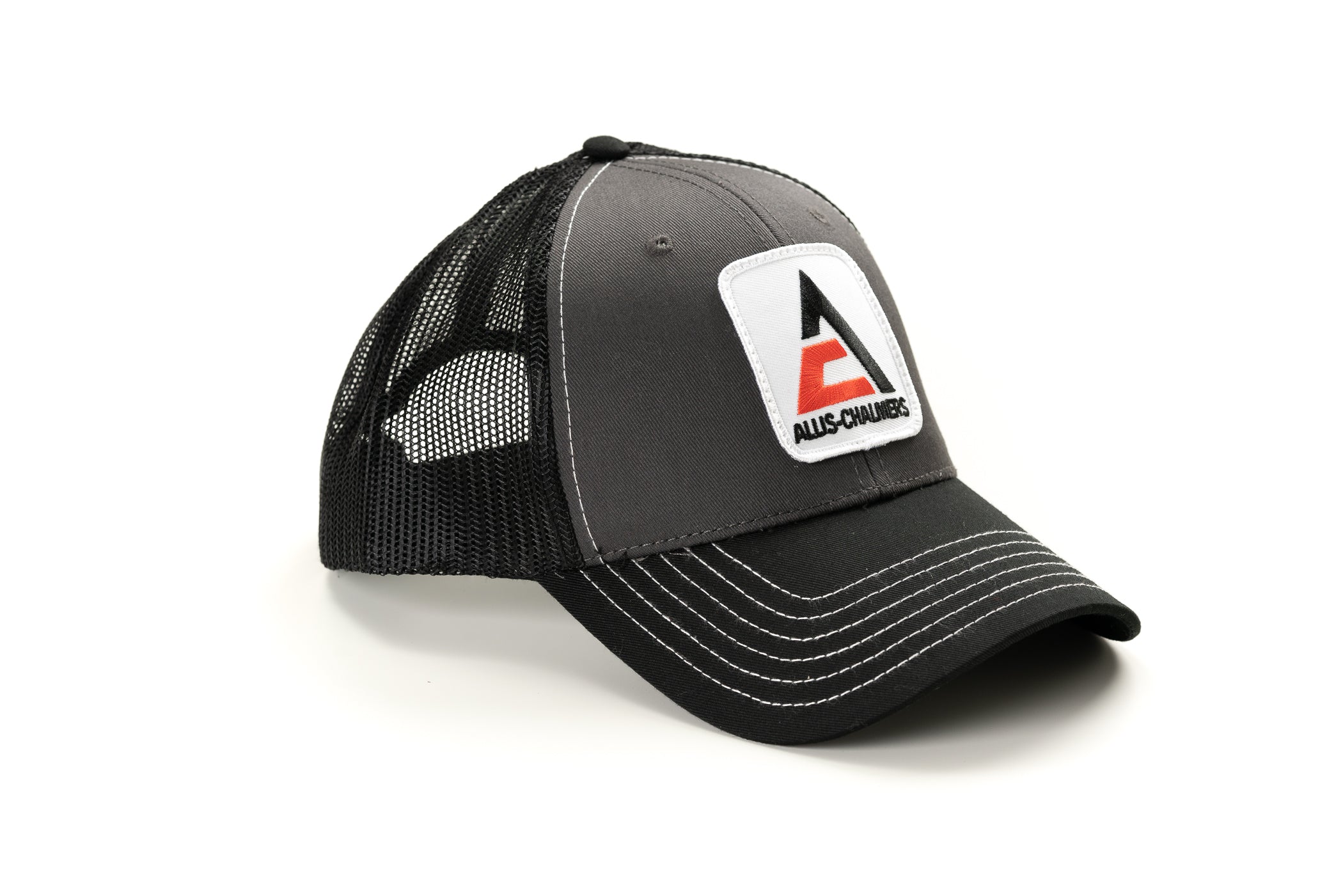 New Allis Chalmers Logo Hat, Gray with Black Mesh Back