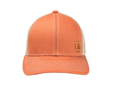 Load image into Gallery viewer, Burnt Orange AC Leather Emblem Hat, Mesh Back