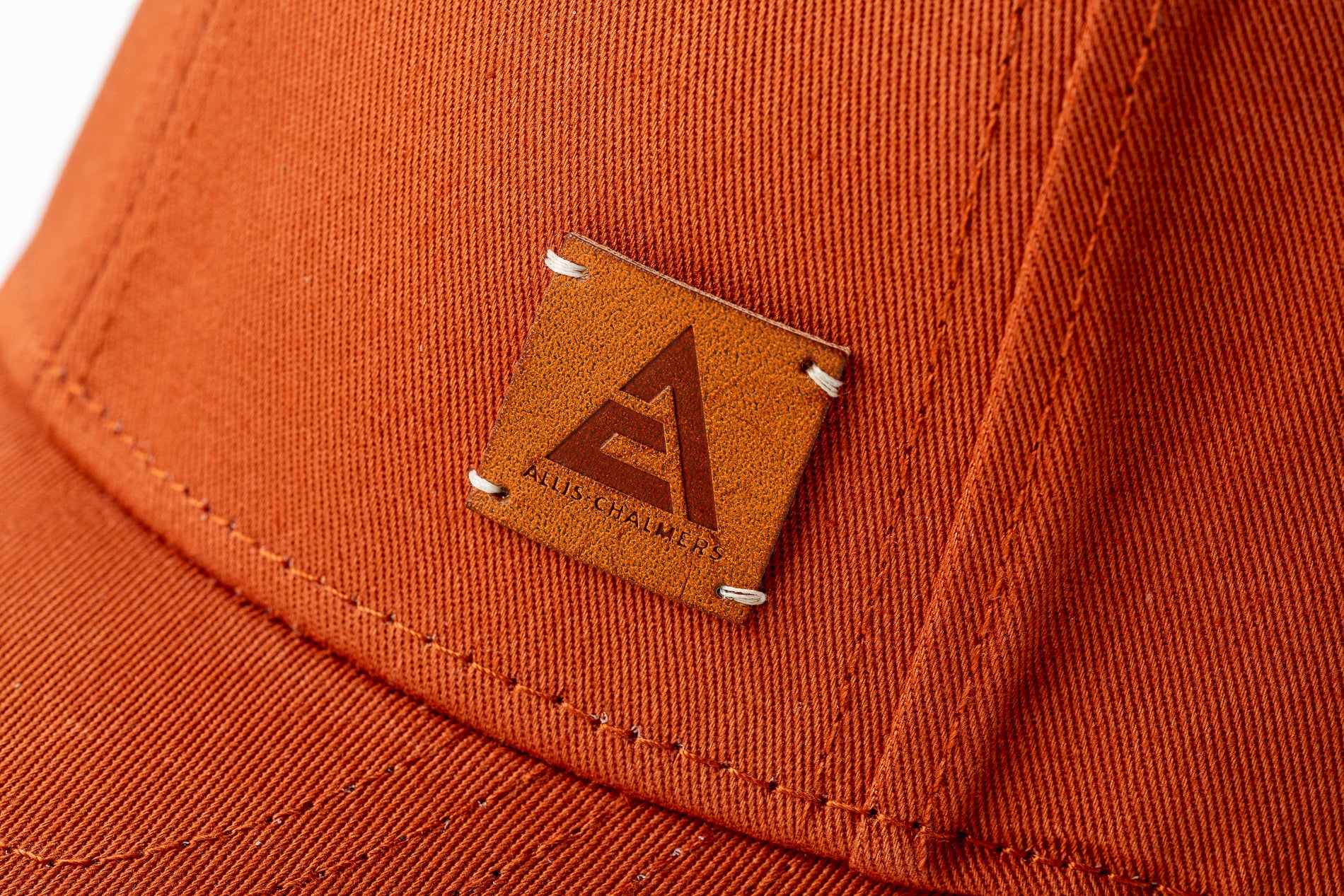 Allis Chalmers Hat, New Logo, Leather, Burnt Orange