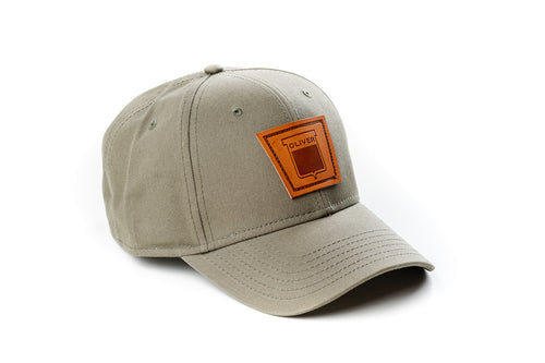 Keystone Oliver Leather Emblem Hat, Olive Green