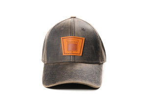 Keystone Oliver Leather Emblem Hat, Oil Distressed