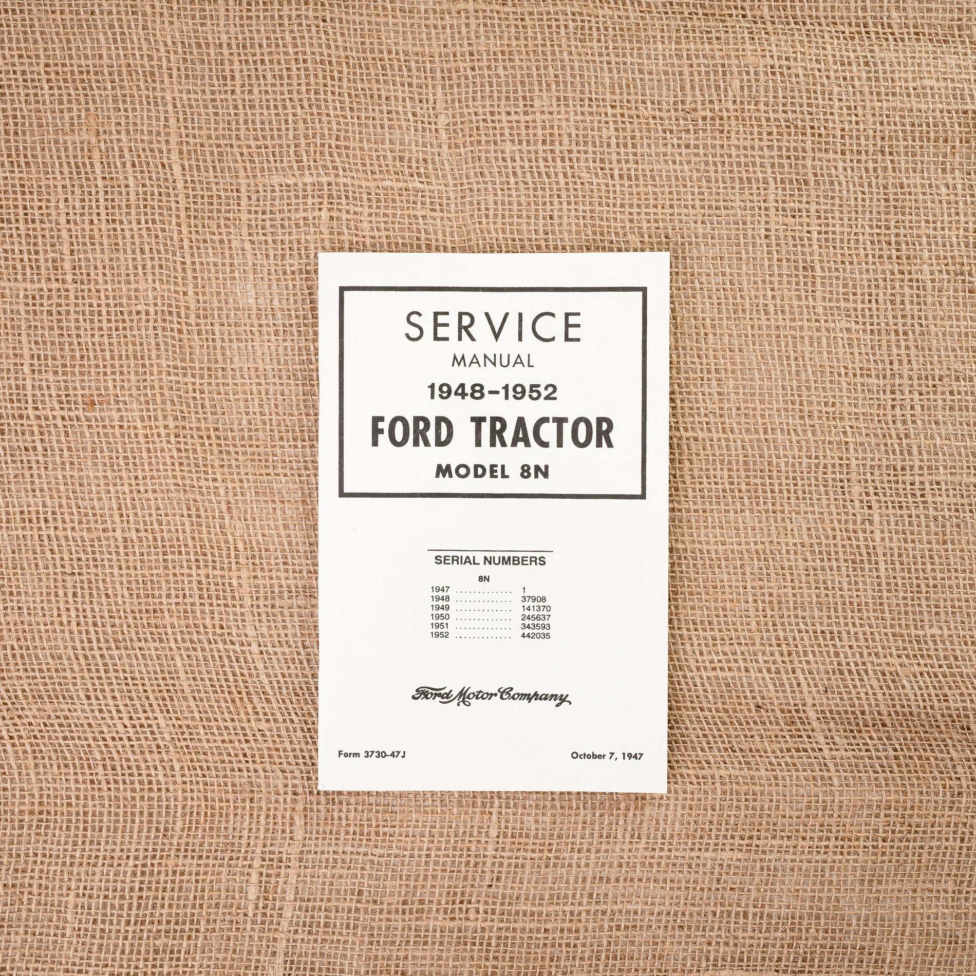 Ford 8N Service Manual