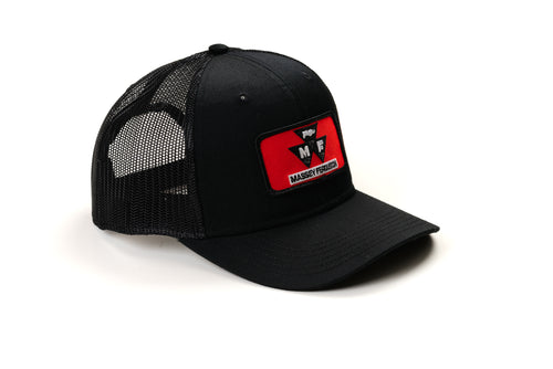 Red Massey Ferguson Tractor Logo Hat, Black Mesh, Available in Adult or Youth Size