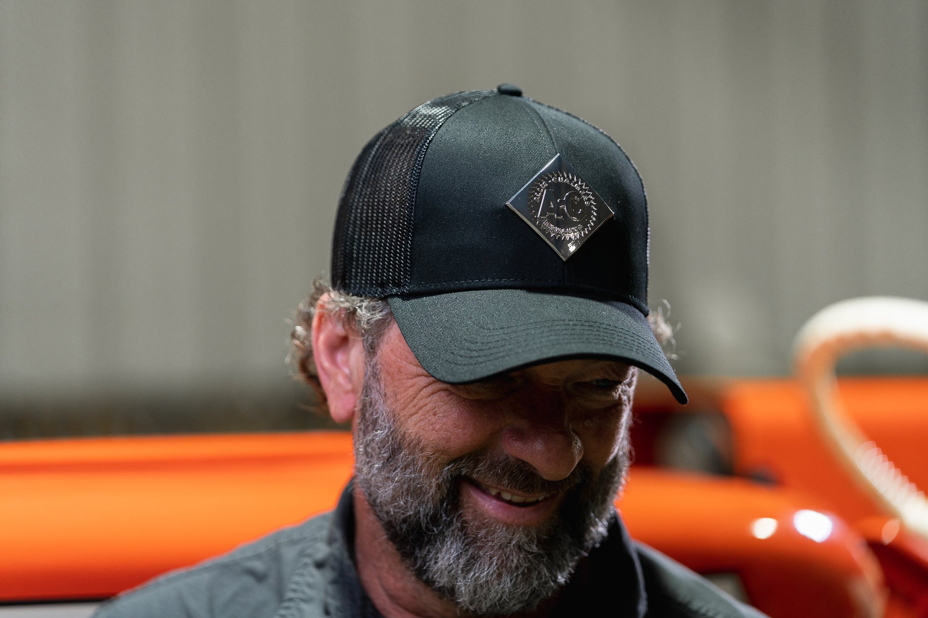 Allis Chalmers Hat, Liquid Metal Vintage Logo, Black Mesh