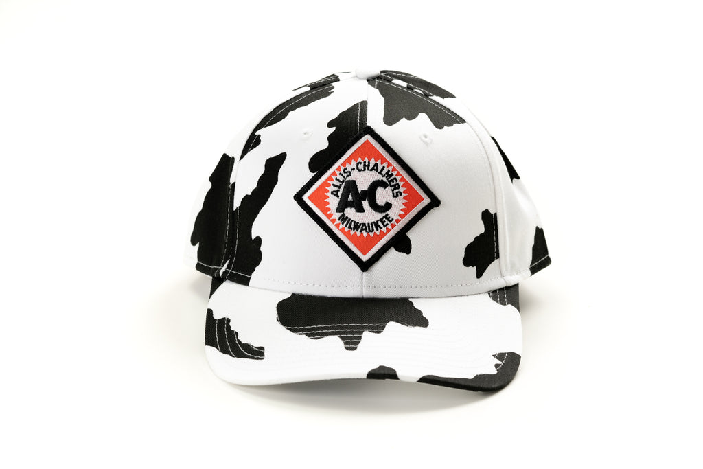Vintage Allis Chalmers Logo Hat, Cow Print