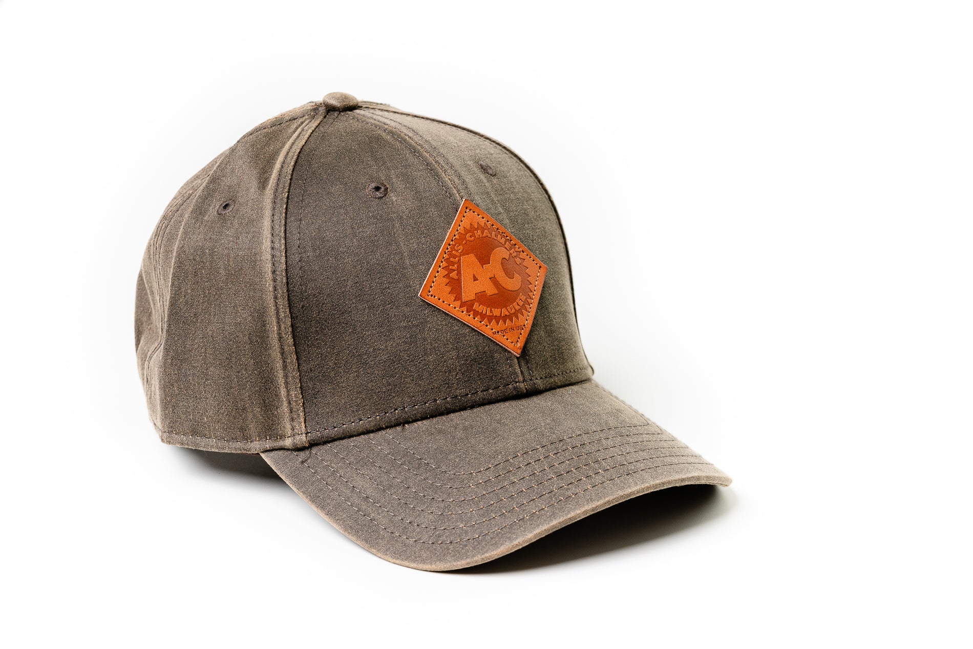 Vintage Allis Chalmers Leather Hat, Oil Distressed